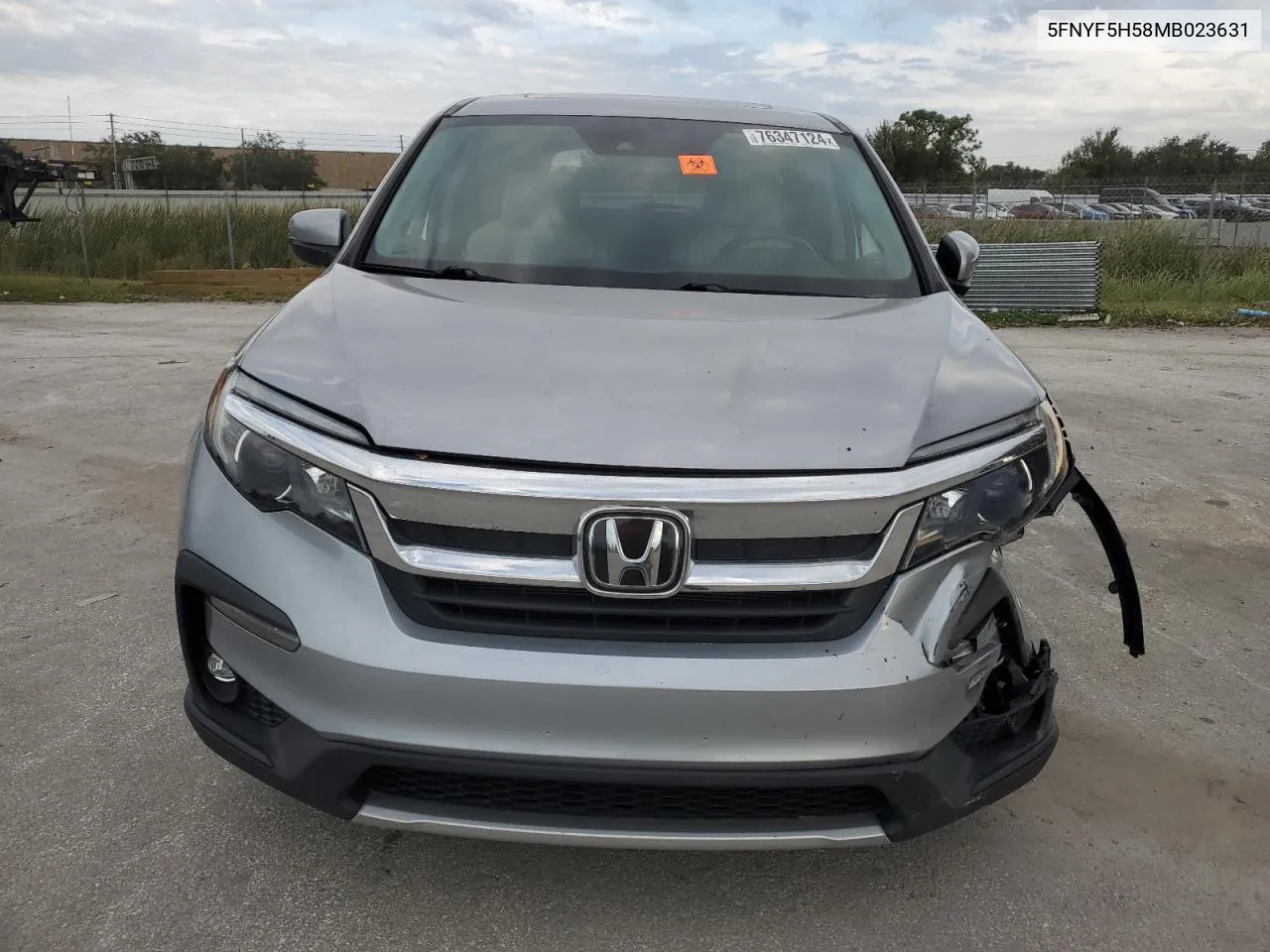 2021 Honda Pilot Exl VIN: 5FNYF5H58MB023631 Lot: 76347124