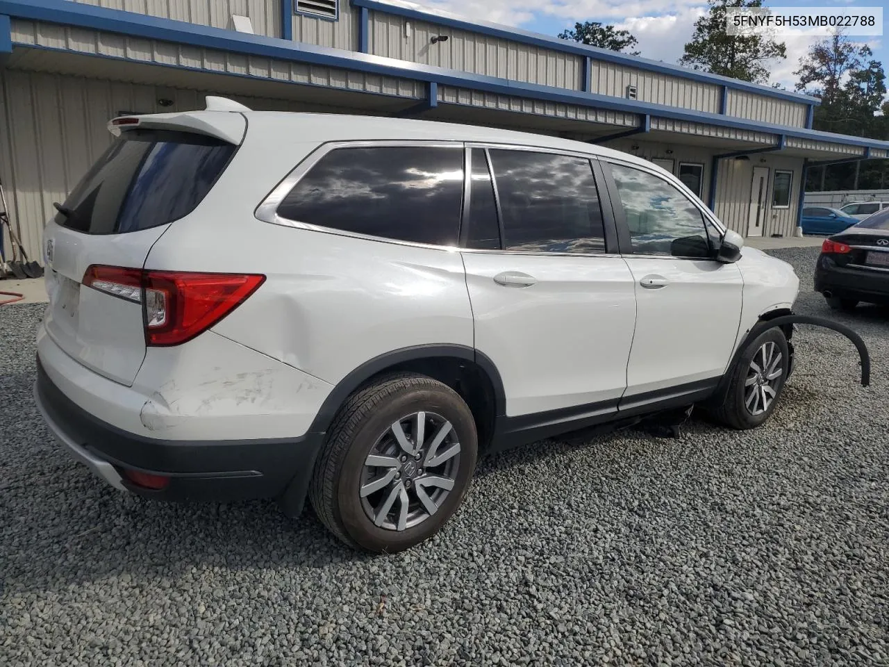 2021 Honda Pilot Exl VIN: 5FNYF5H53MB022788 Lot: 76584444