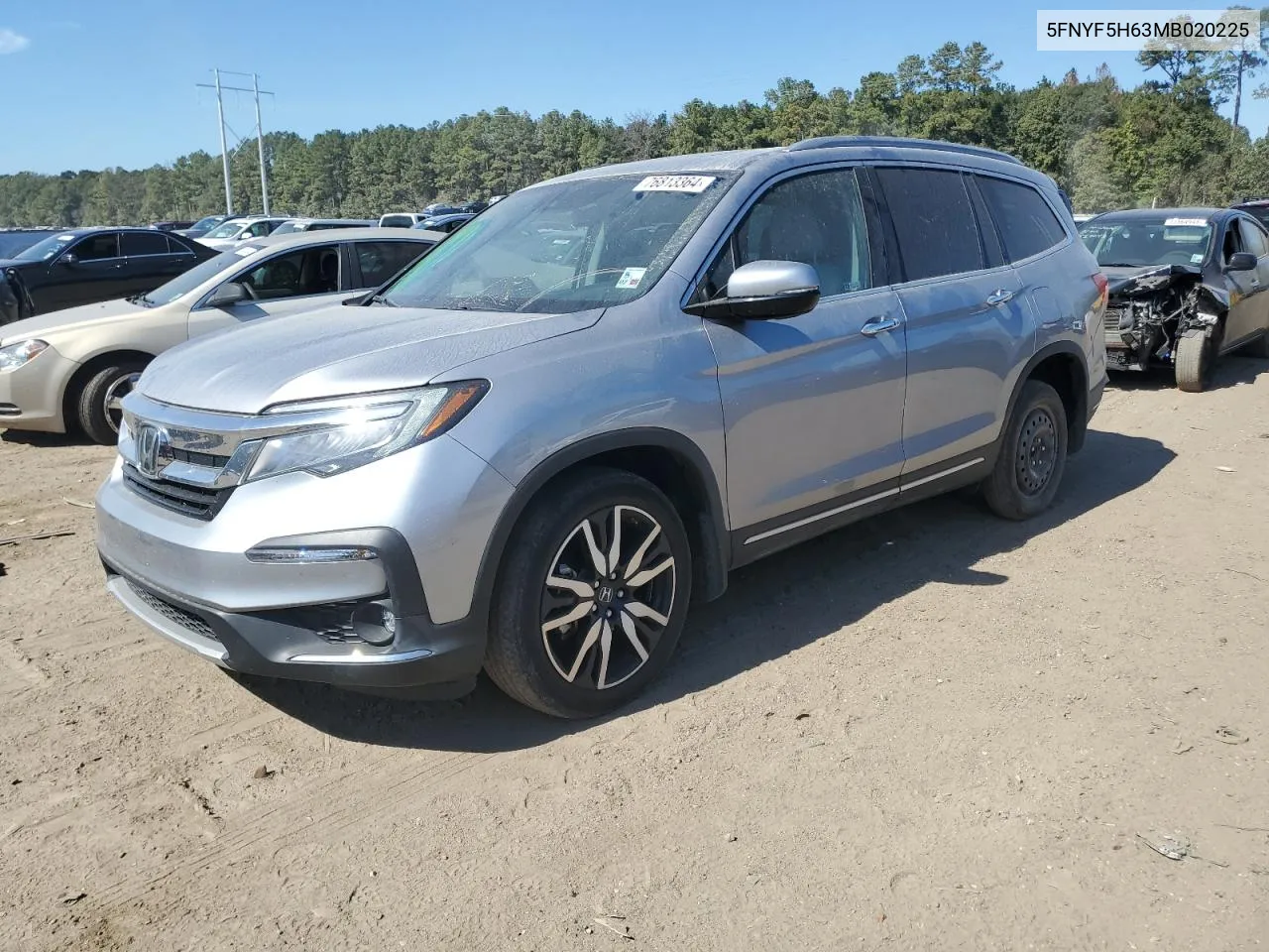 2021 Honda Pilot Touring VIN: 5FNYF5H63MB020225 Lot: 76813364