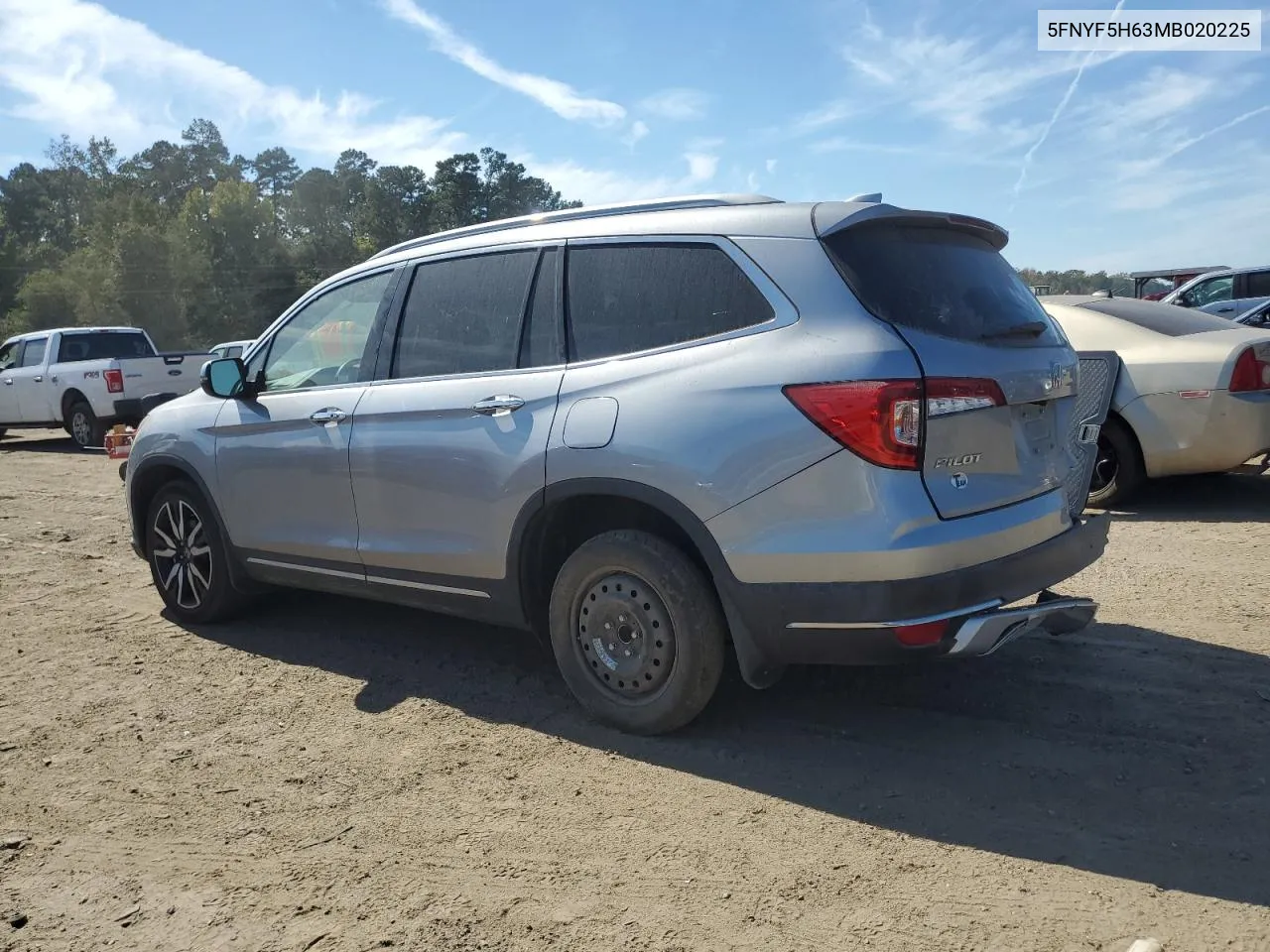 2021 Honda Pilot Touring VIN: 5FNYF5H63MB020225 Lot: 76813364