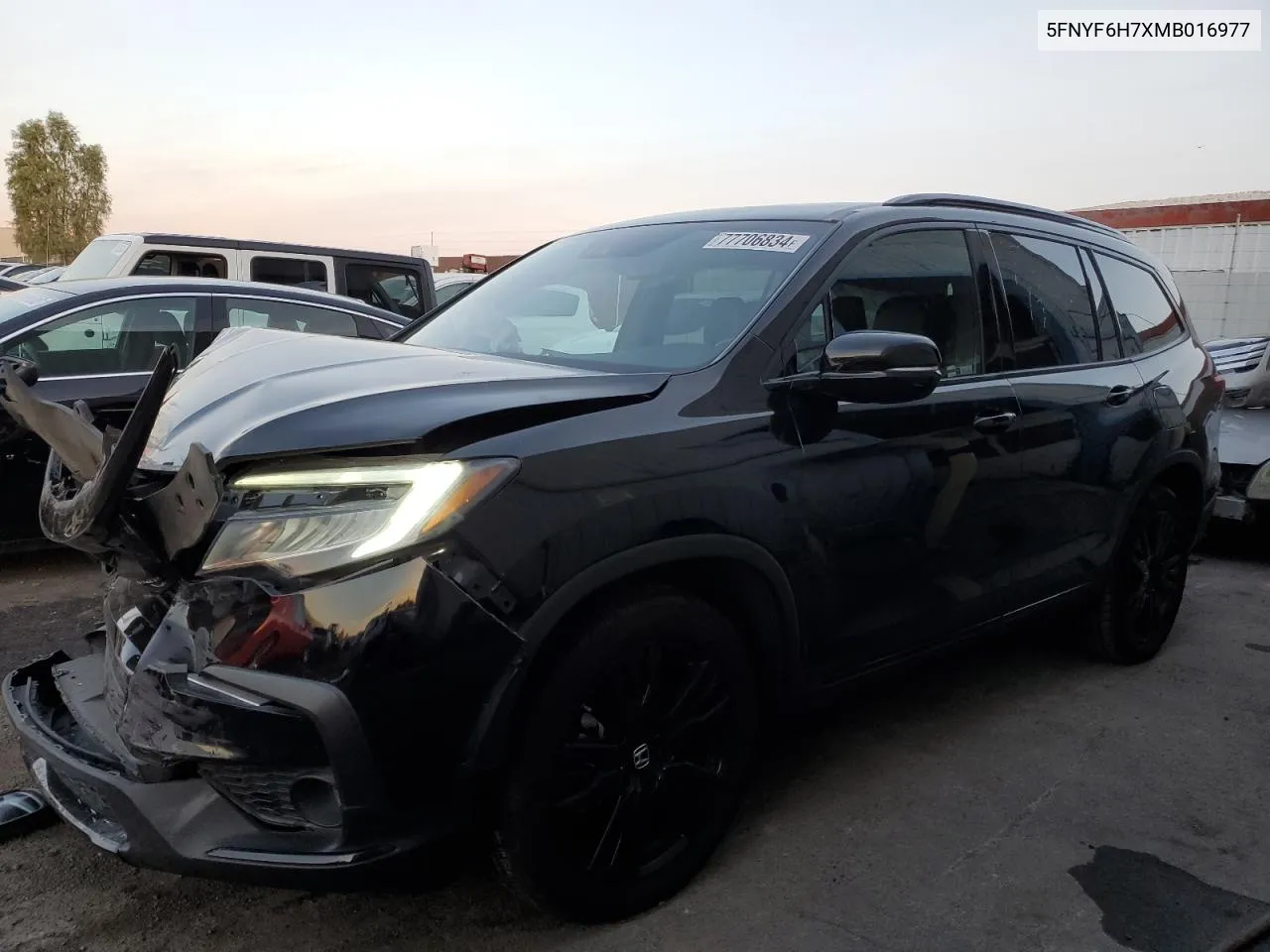 2021 Honda Pilot Black VIN: 5FNYF6H7XMB016977 Lot: 77706834