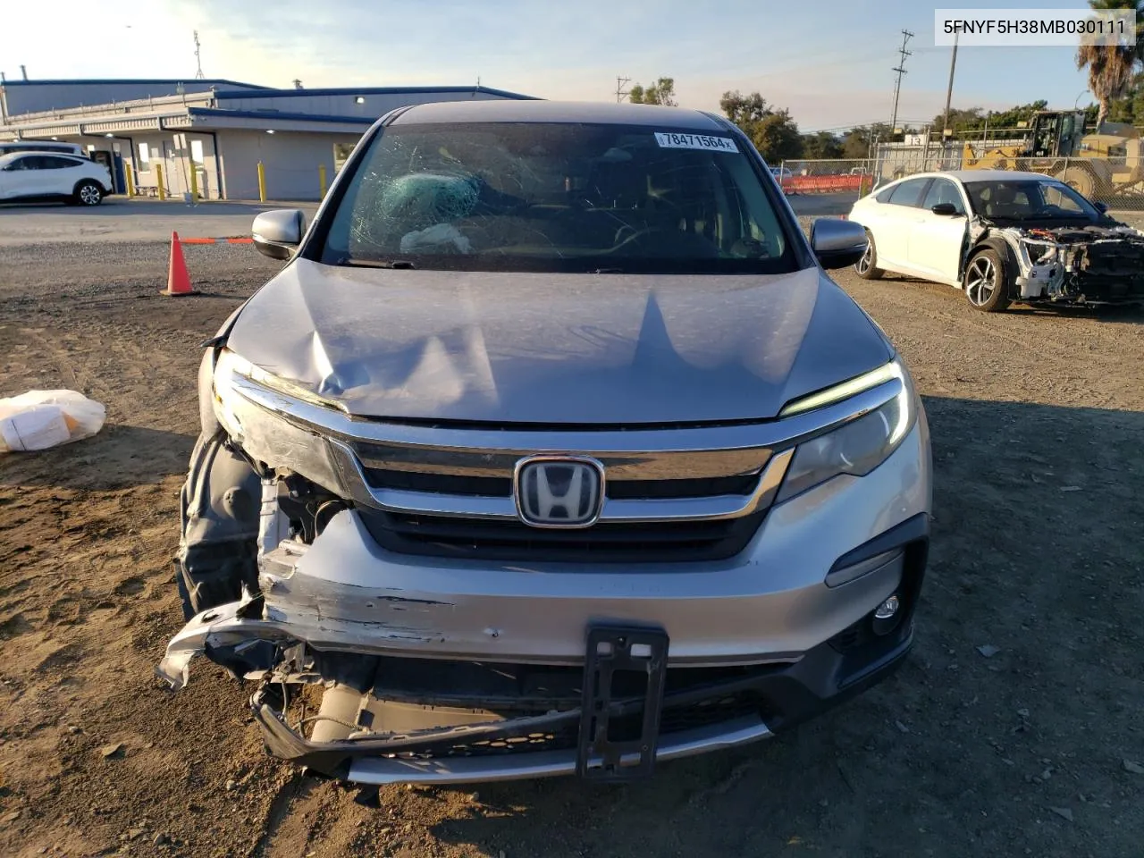 2021 Honda Pilot Ex VIN: 5FNYF5H38MB030111 Lot: 78471564