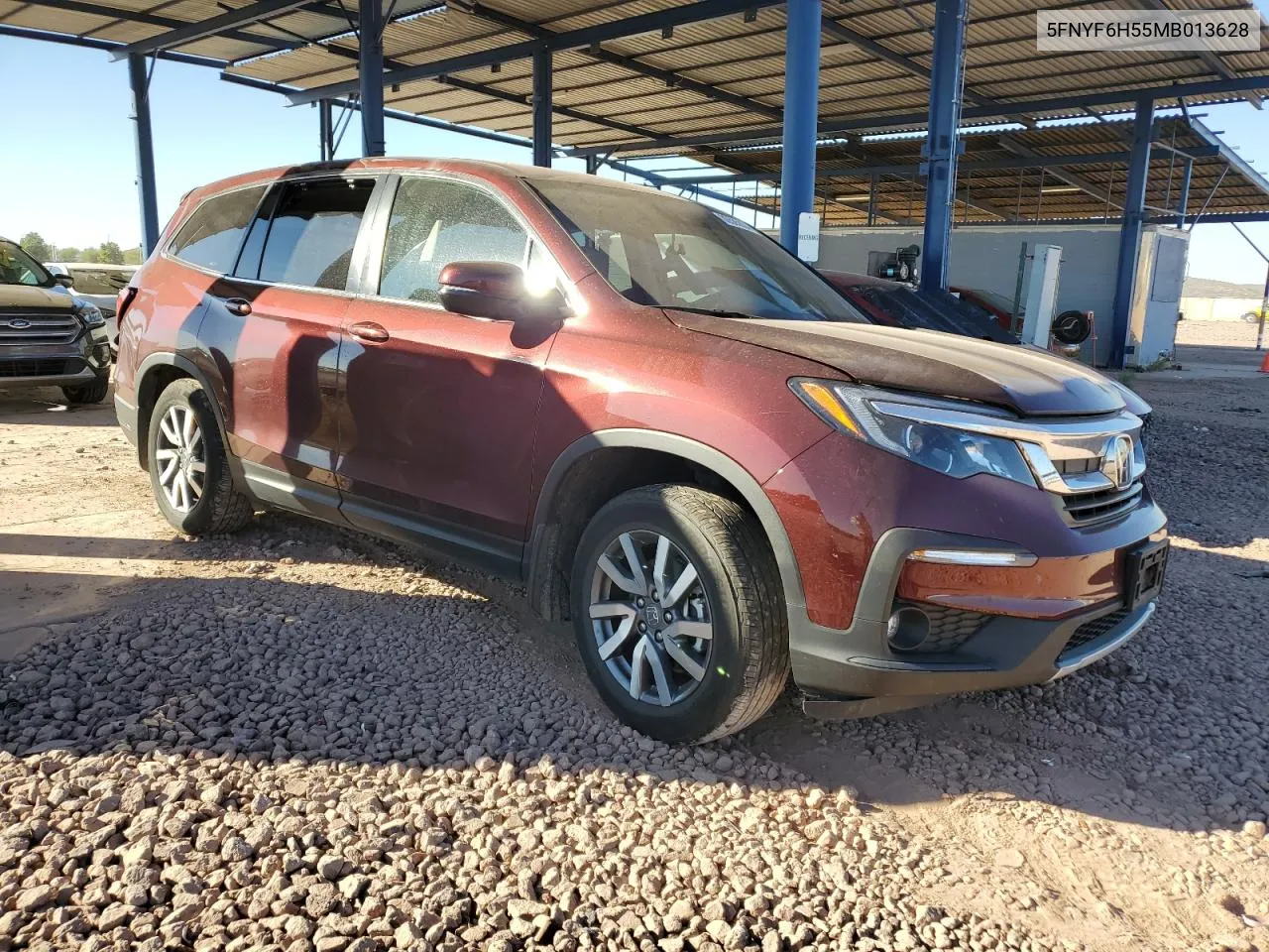 2021 Honda Pilot Exl VIN: 5FNYF6H55MB013628 Lot: 80585924