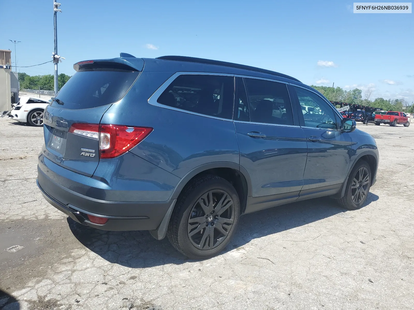 2022 Honda Pilot Se VIN: 5FNYF6H26NB036939 Lot: 54033774