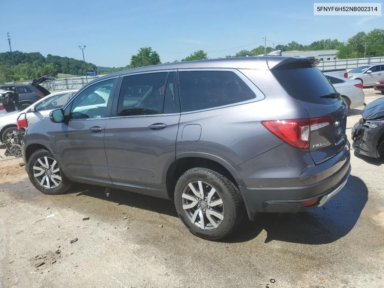 2022 Honda Pilot Exl VIN: 5FNYF6H52NB002314 Lot: 55454024