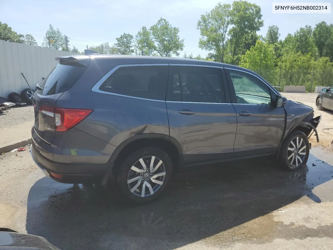 2022 Honda Pilot Exl VIN: 5FNYF6H52NB002314 Lot: 55454024