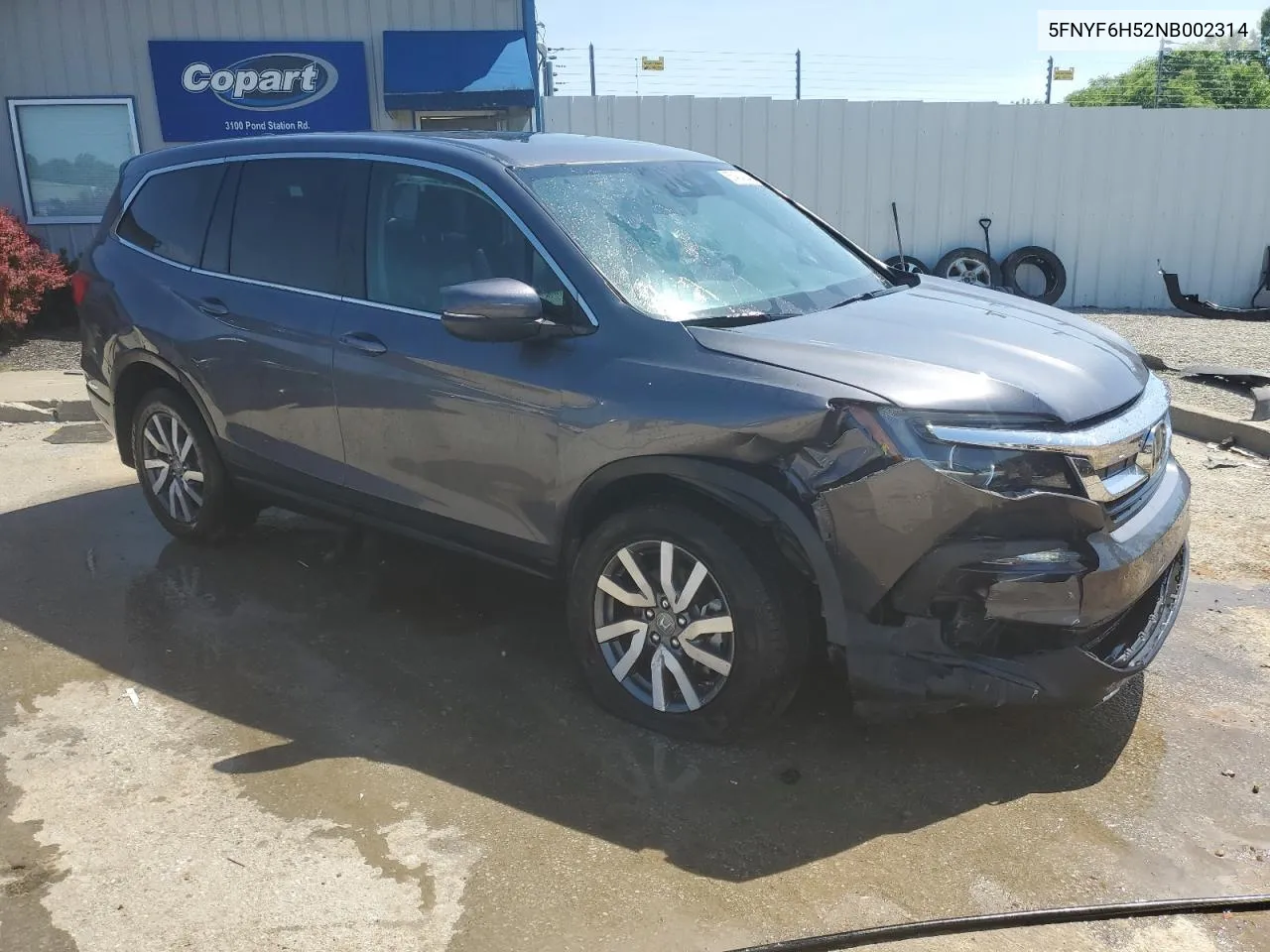 2022 Honda Pilot Exl VIN: 5FNYF6H52NB002314 Lot: 55454024