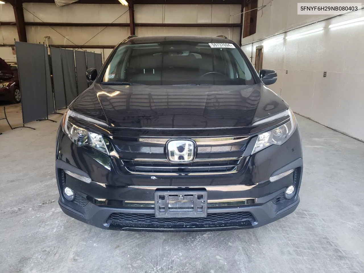 2022 Honda Pilot Se VIN: 5FNYF6H29NB080403 Lot: 59737694