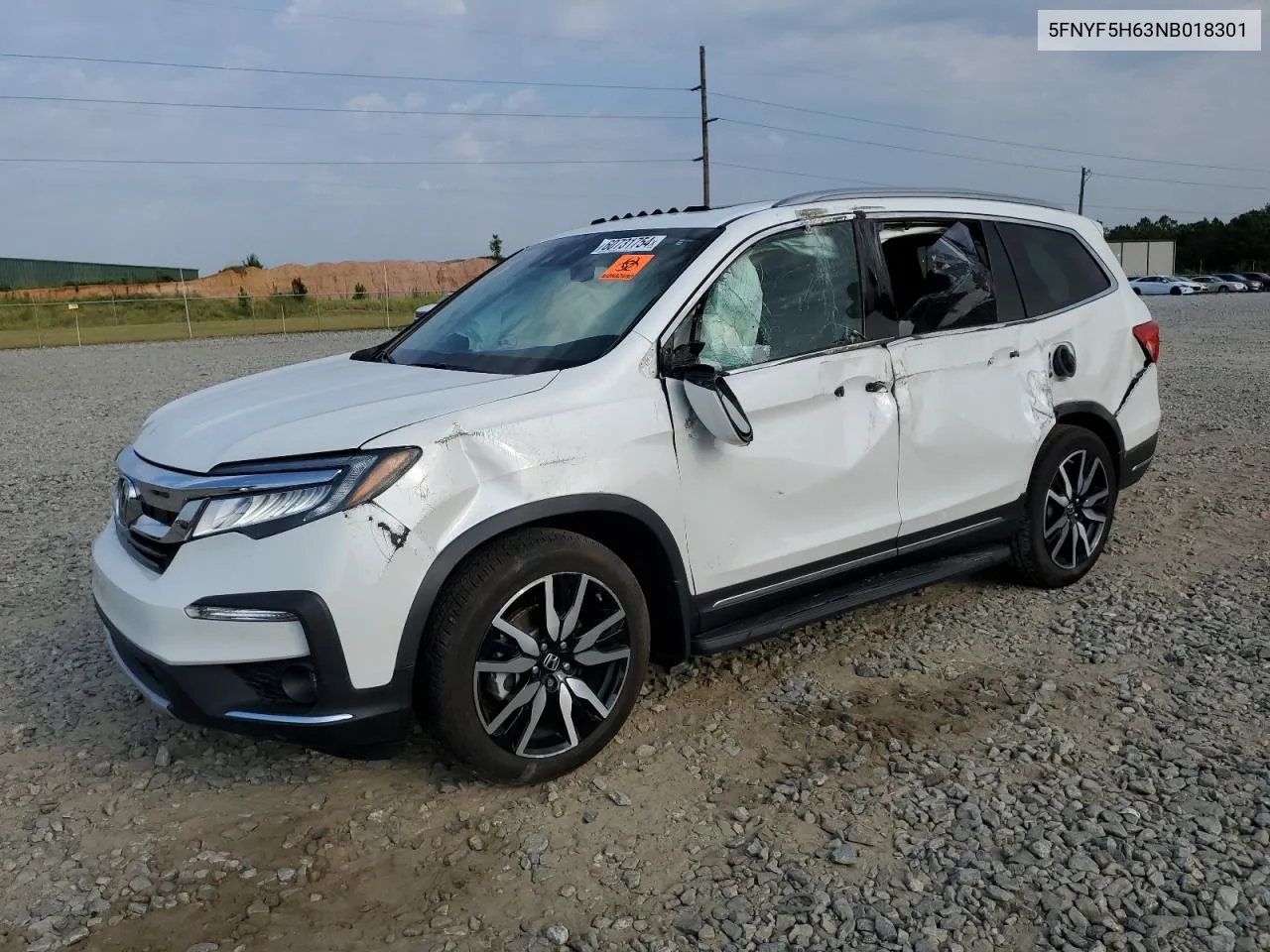 2022 Honda Pilot Touring VIN: 5FNYF5H63NB018301 Lot: 60731754