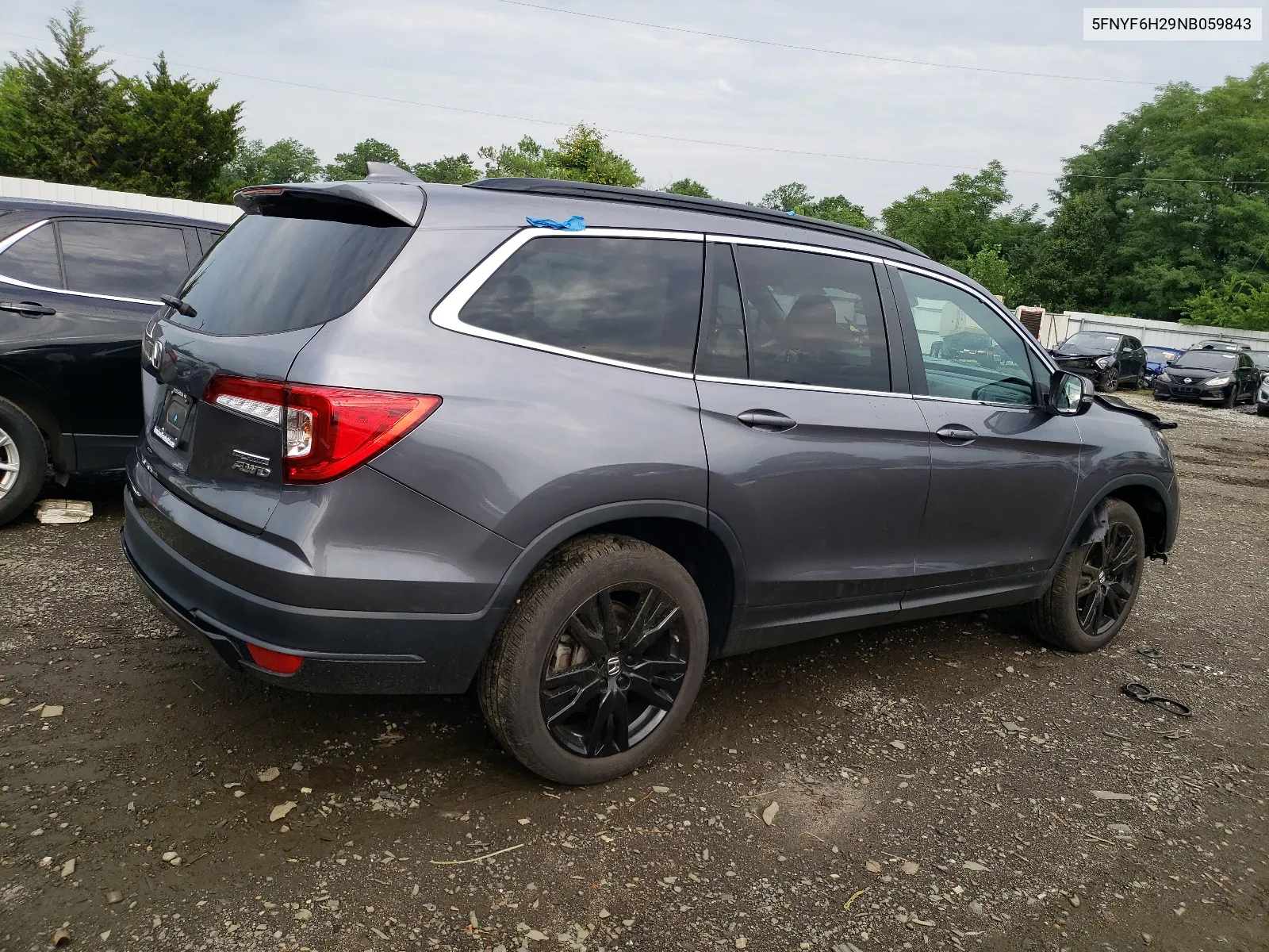 2022 Honda Pilot Se VIN: 5FNYF6H29NB059843 Lot: 63363704