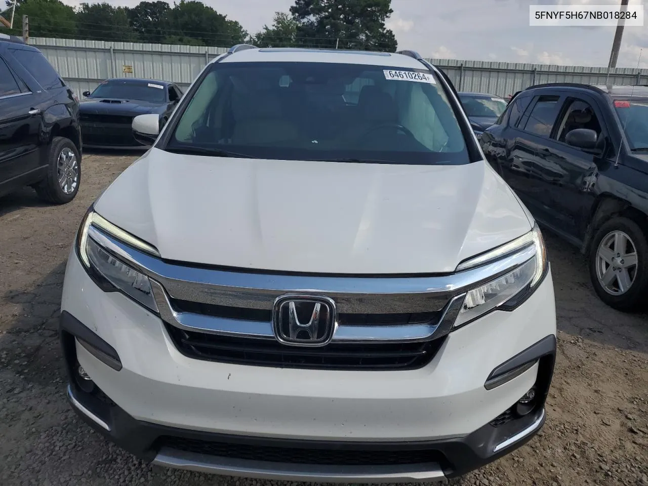 2022 Honda Pilot Touring VIN: 5FNYF5H67NB018284 Lot: 64610264