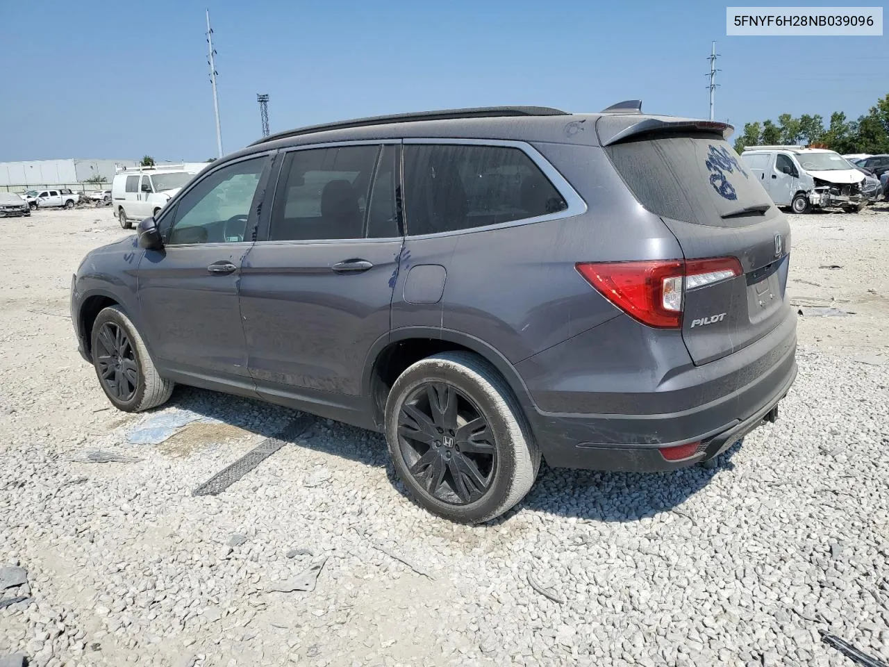 2022 Honda Pilot Se VIN: 5FNYF6H28NB039096 Lot: 68706344