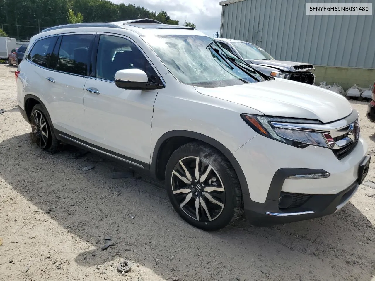 2022 Honda Pilot Touring VIN: 5FNYF6H69NB031480 Lot: 70283794