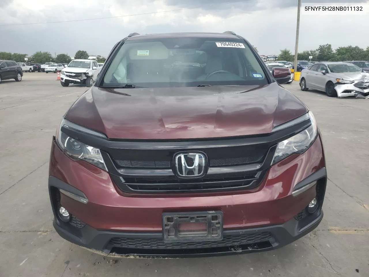 2022 Honda Pilot Se VIN: 5FNYF5H28NB011132 Lot: 70640224