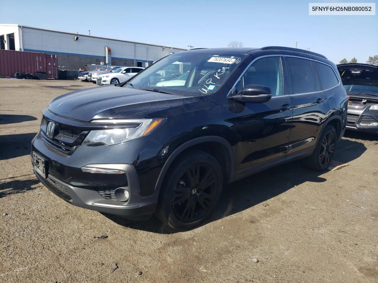 2022 Honda Pilot Se VIN: 5FNYF6H26NB080052 Lot: 76207634