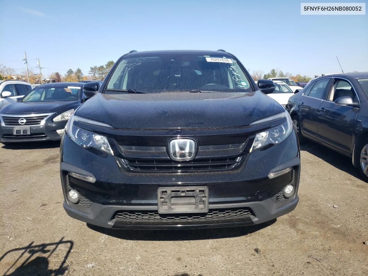 2022 Honda Pilot Se VIN: 5FNYF6H26NB080052 Lot: 76207634