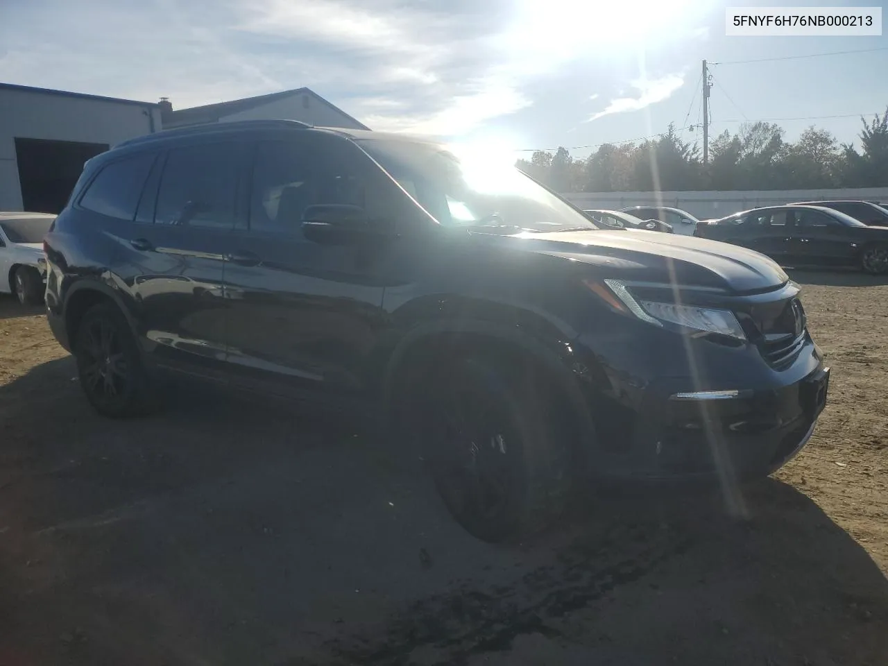 2022 Honda Pilot Black VIN: 5FNYF6H76NB000213 Lot: 76697764