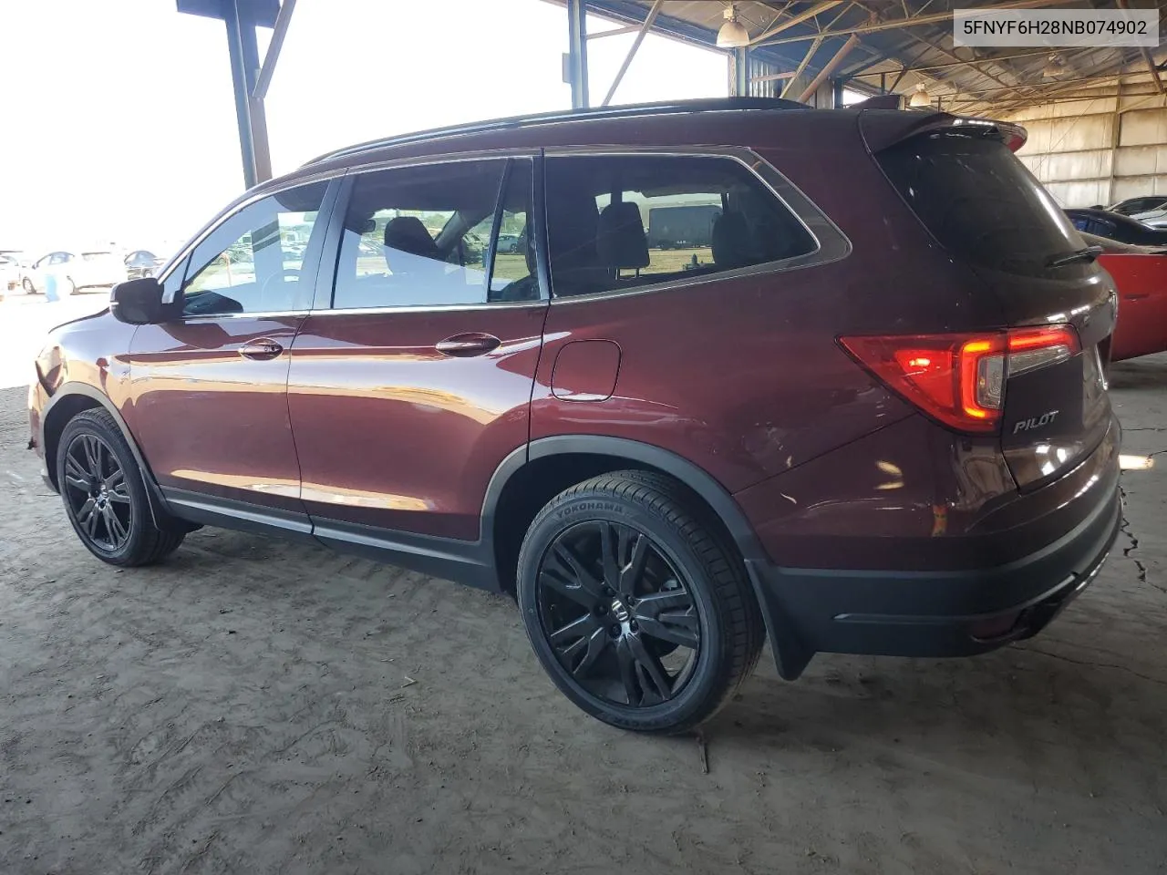 2022 Honda Pilot Se VIN: 5FNYF6H28NB074902 Lot: 77851744