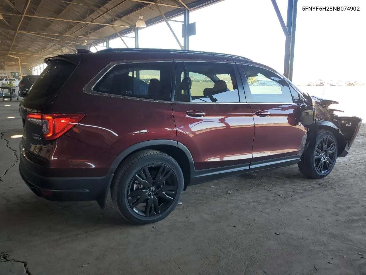 2022 Honda Pilot Se VIN: 5FNYF6H28NB074902 Lot: 77851744