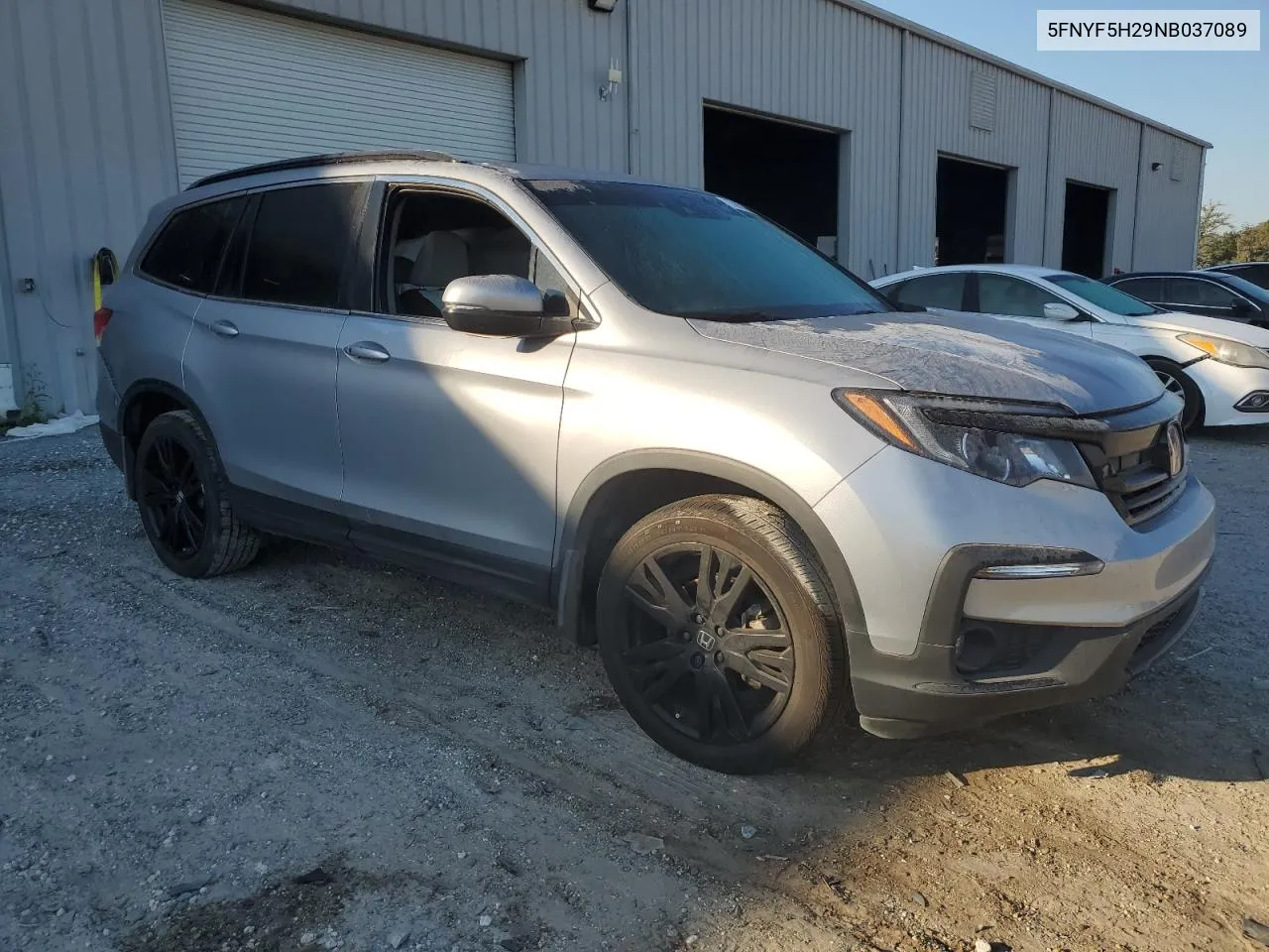 2022 Honda Pilot Se VIN: 5FNYF5H29NB037089 Lot: 77867304