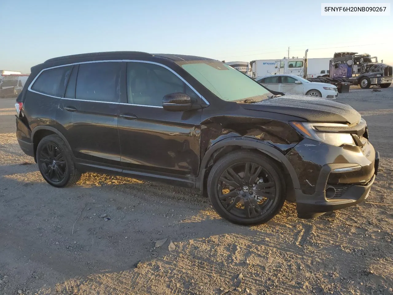 2022 Honda Pilot Se VIN: 5FNYF6H20NB090267 Lot: 77906434