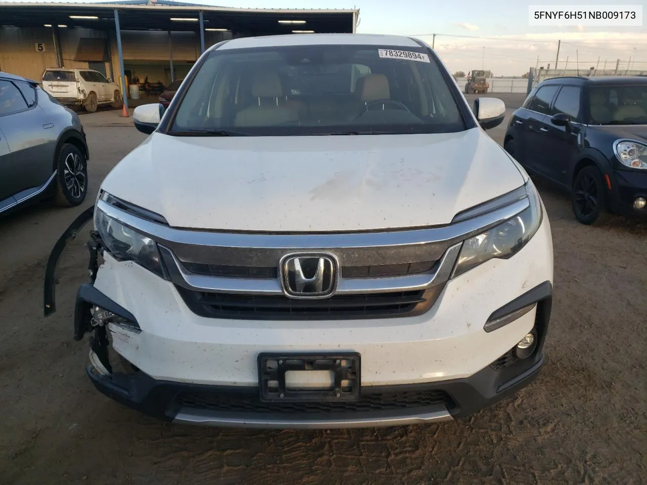 2022 Honda Pilot Exl VIN: 5FNYF6H51NB009173 Lot: 78329894