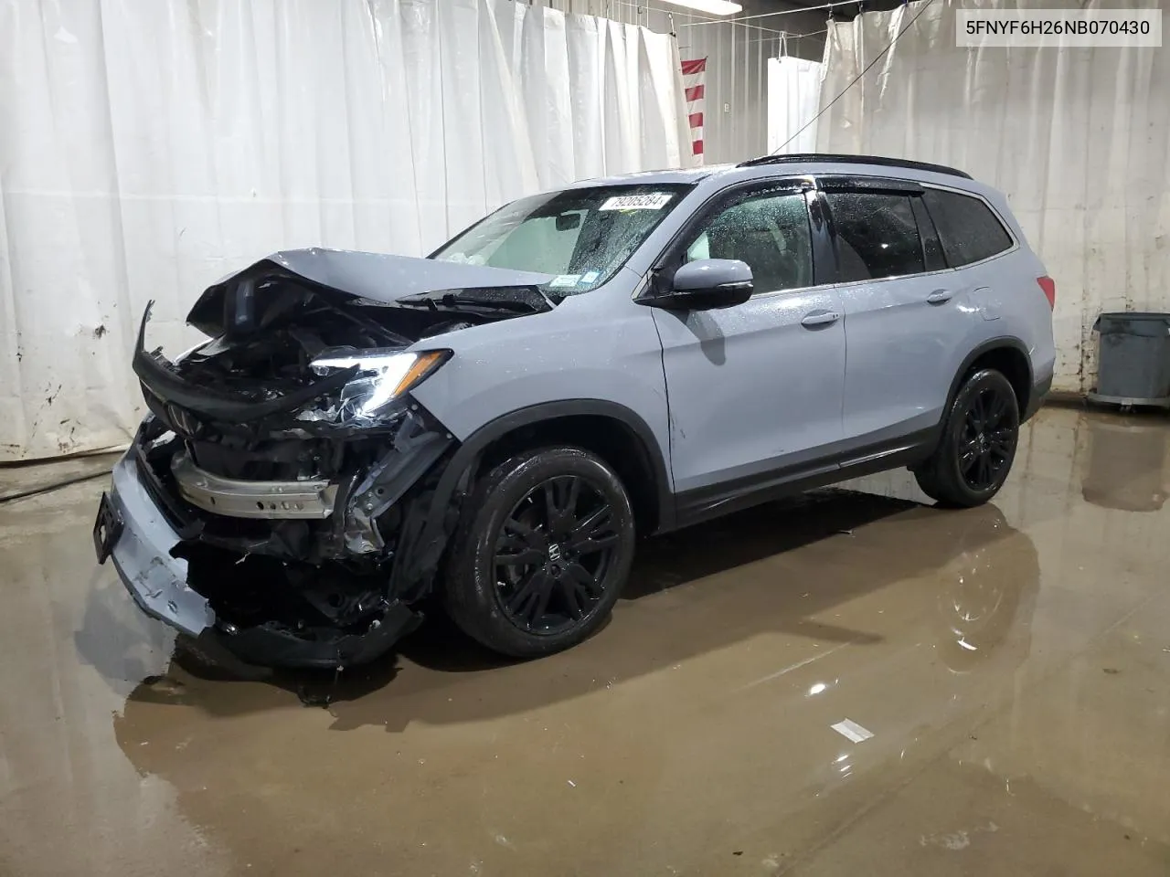 2022 Honda Pilot Se VIN: 5FNYF6H26NB070430 Lot: 79205284