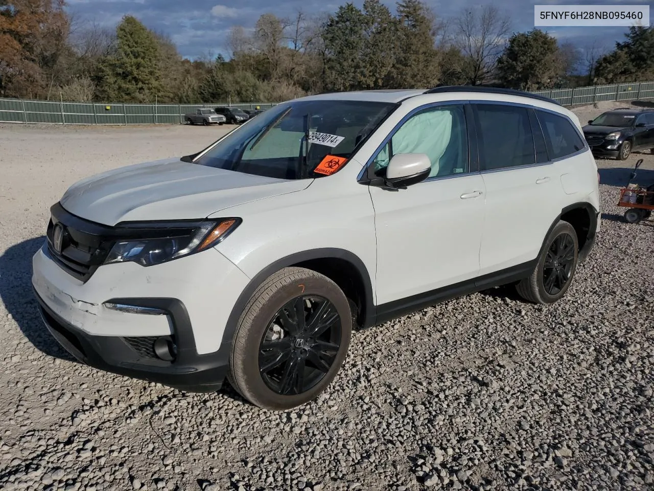 2022 Honda Pilot Se VIN: 5FNYF6H28NB095460 Lot: 79949014