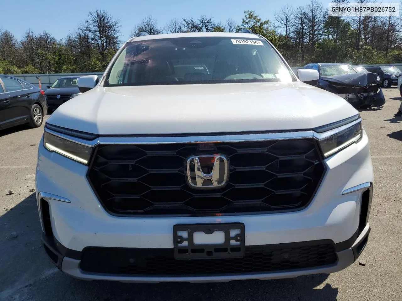 2023 Honda Pilot Elite VIN: 5FNYG1H87PB026752 Lot: 70192194