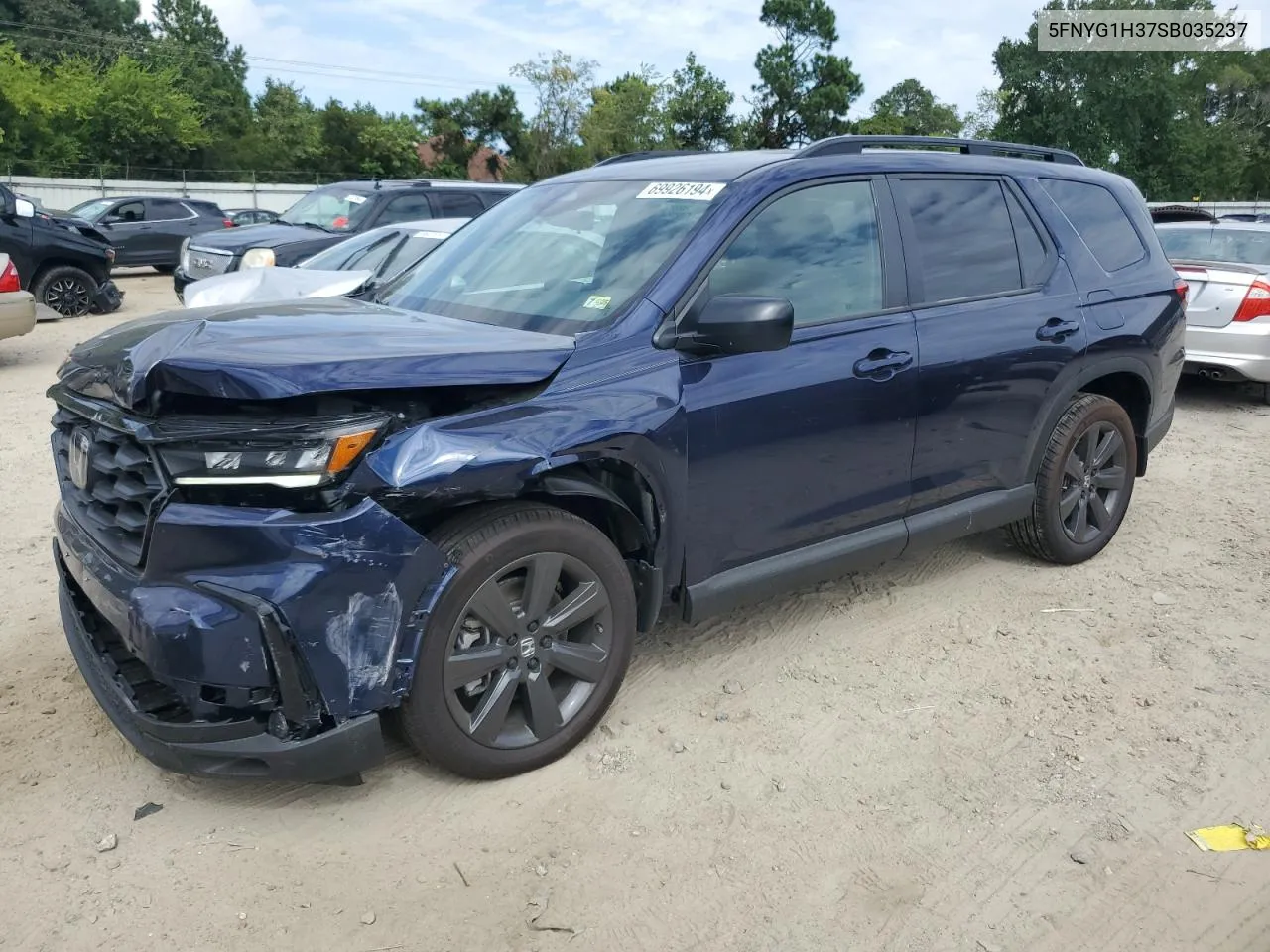 2025 Honda Pilot Sport VIN: 5FNYG1H37SB035237 Lot: 69926194