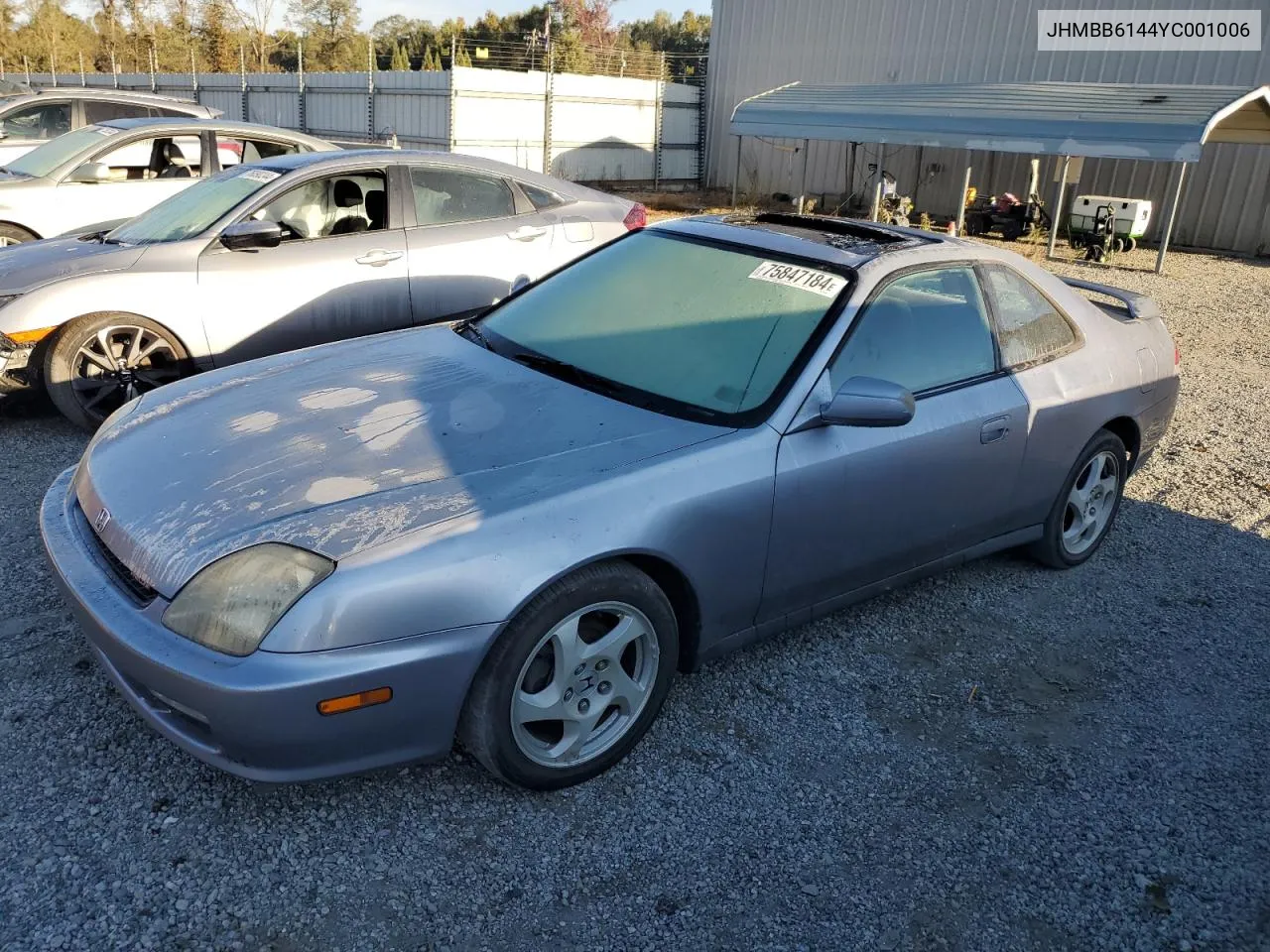 2000 Honda Prelude VIN: JHMBB6144YC001006 Lot: 75847184