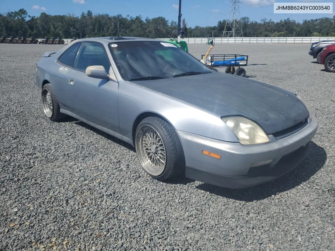 2000 Honda Prelude VIN: JHMBB6243YC003540 Lot: 77273364