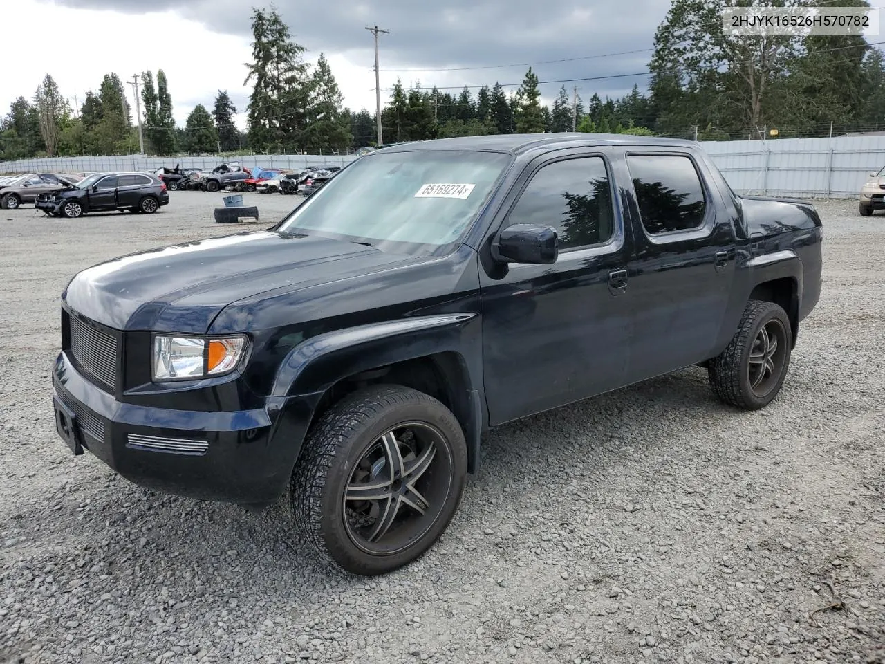 2006 Honda Ridgeline Rtl VIN: 2HJYK16526H570782 Lot: 65169274