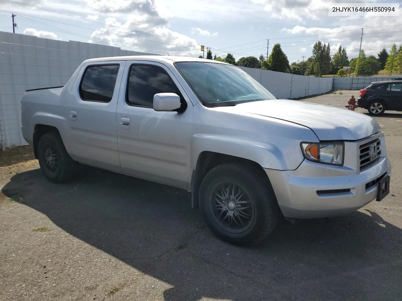 2006 Honda Ridgeline Rts VIN: 2HJYK16466H550994 Lot: 69121204