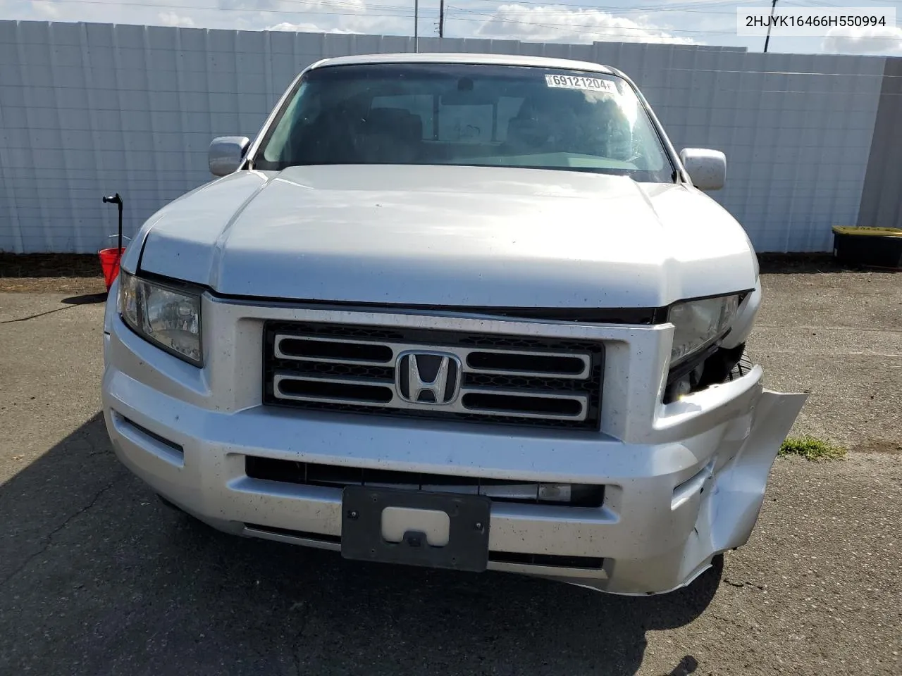 2006 Honda Ridgeline Rts VIN: 2HJYK16466H550994 Lot: 69121204