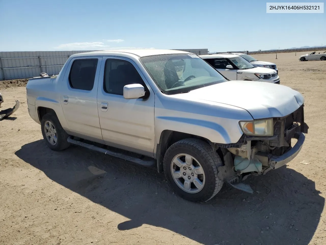 2006 Honda Ridgeline Rts VIN: 2HJYK16406H532121 Lot: 69319274