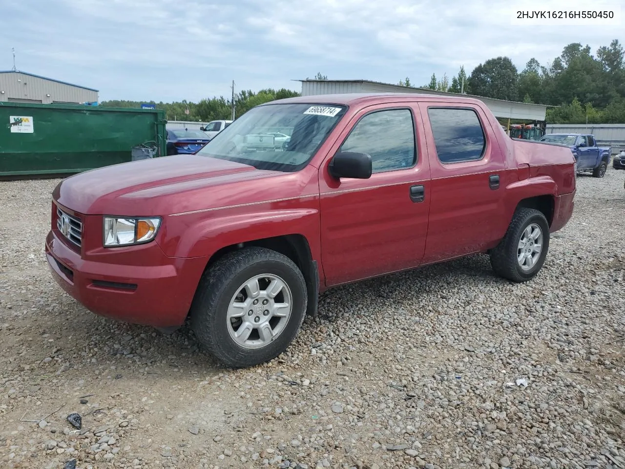 2006 Honda Ridgeline Rt VIN: 2HJYK16216H550450 Lot: 69658714