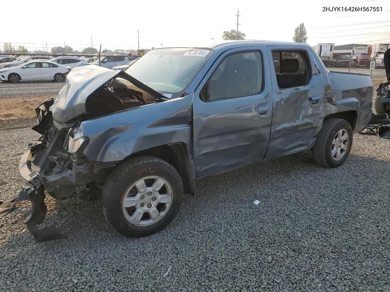 2006 Honda Ridgeline Rts VIN: 2HJYK16426H567551 Lot: 70256764