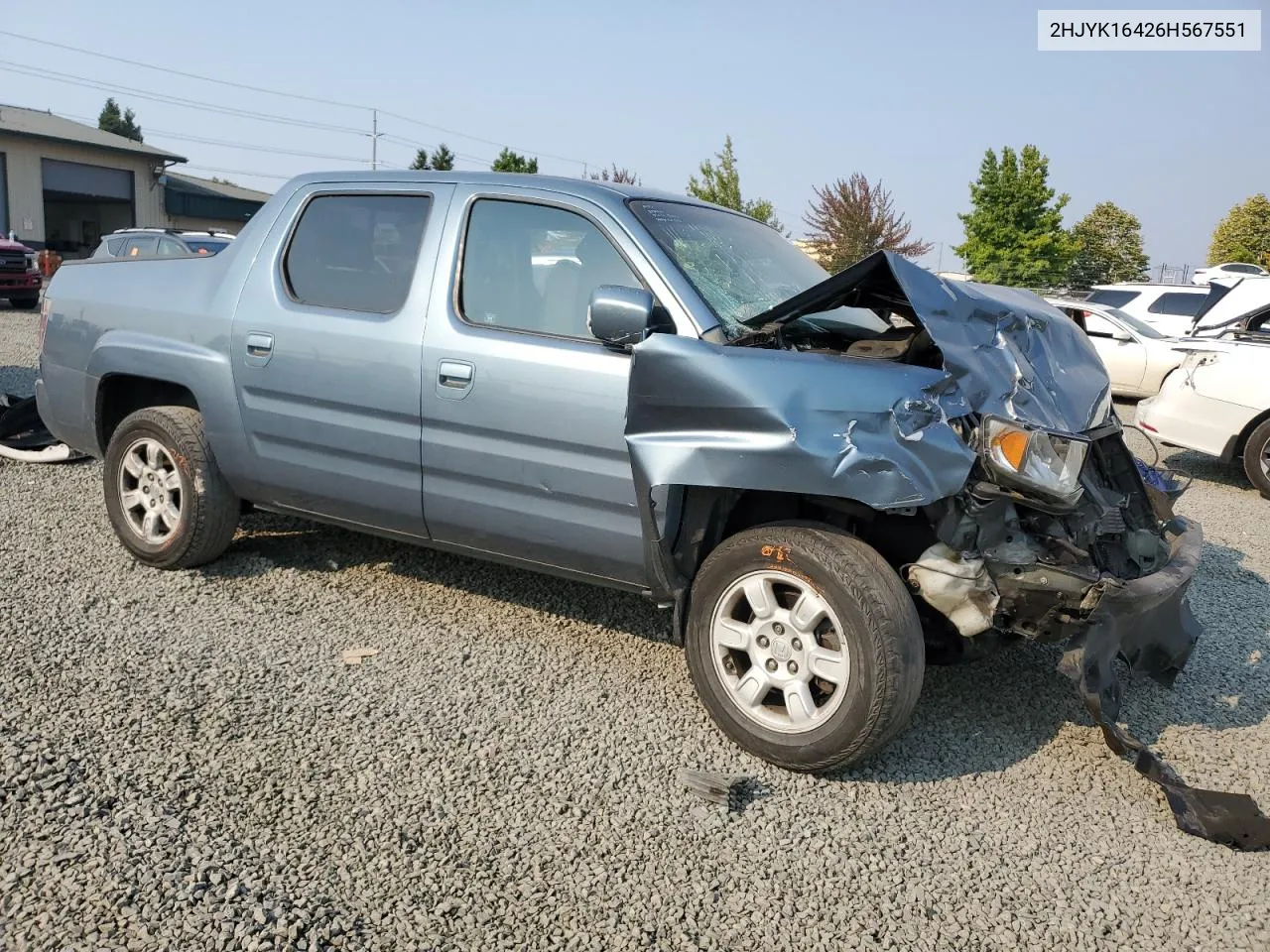 2HJYK16426H567551 2006 Honda Ridgeline Rts