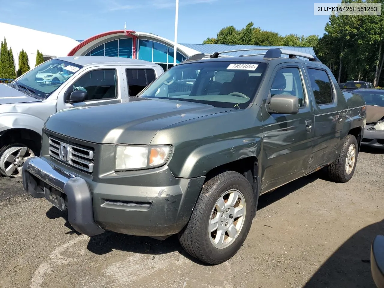 2006 Honda Ridgeline Rts VIN: 2HJYK16426H551253 Lot: 70634094