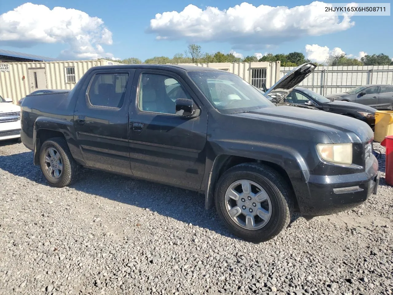 2006 Honda Ridgeline Rtl VIN: 2HJYK165X6H508711 Lot: 72052854