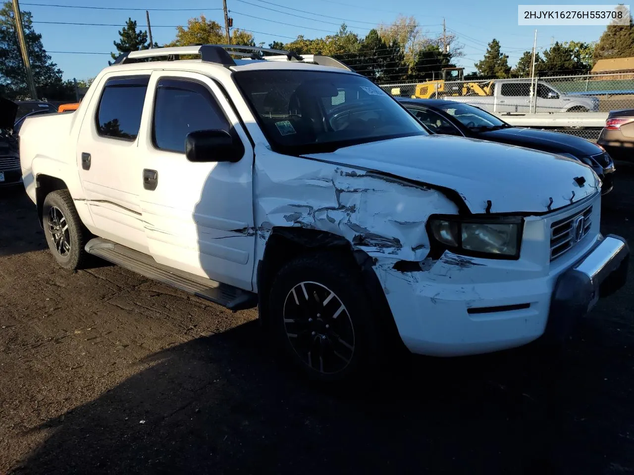 2006 Honda Ridgeline Rt VIN: 2HJYK16276H553708 Lot: 72476894