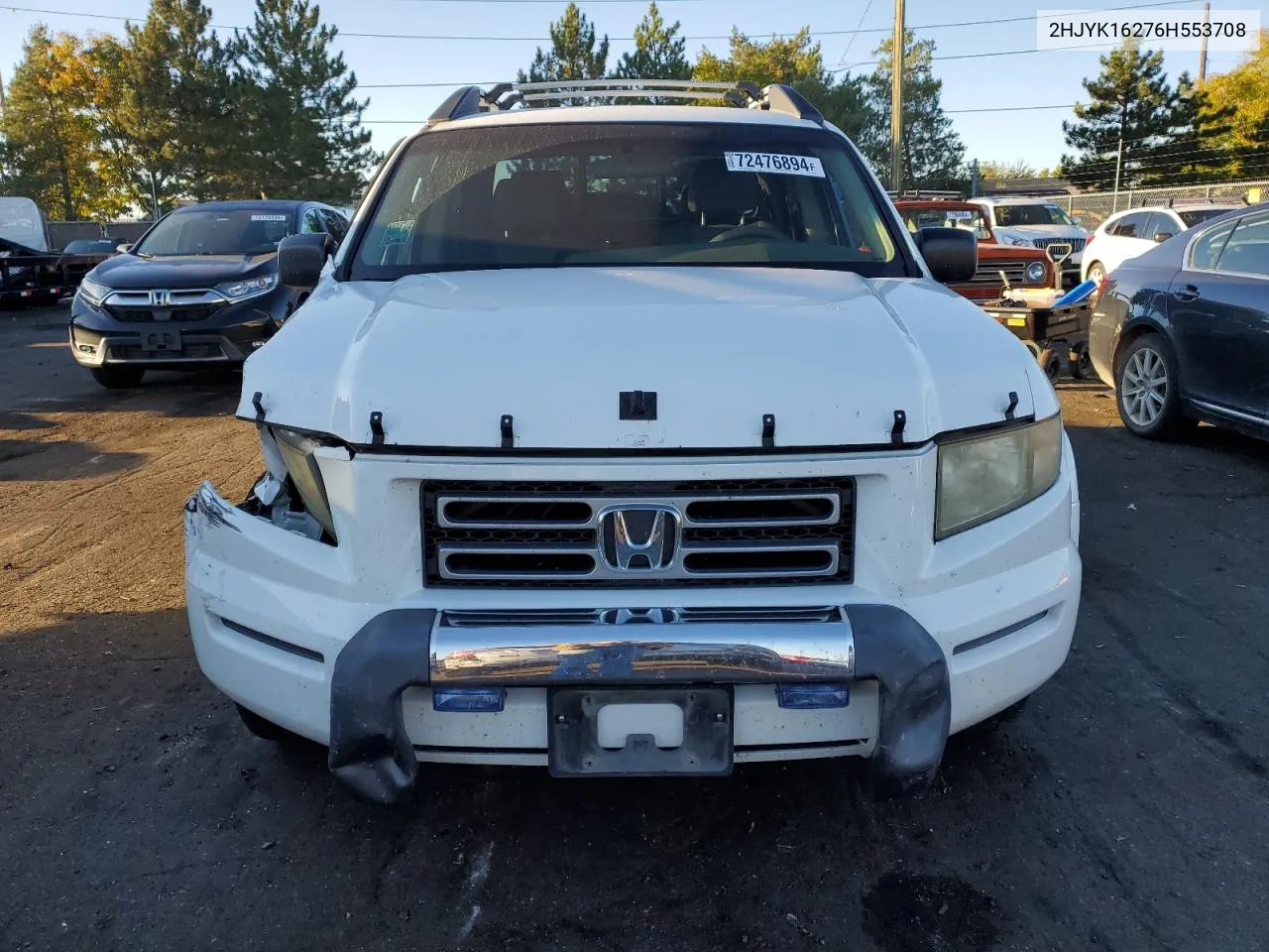 2006 Honda Ridgeline Rt VIN: 2HJYK16276H553708 Lot: 72476894