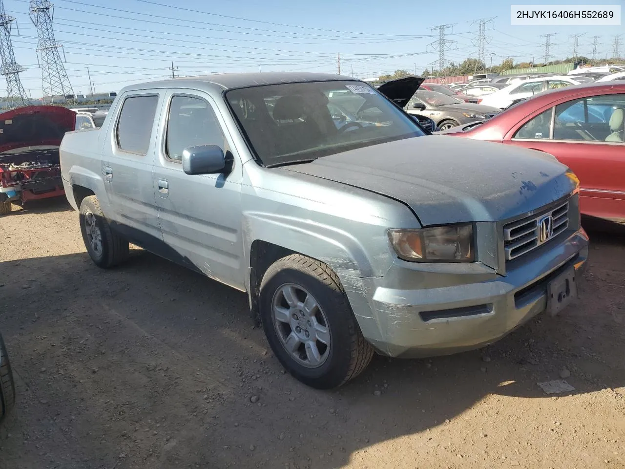 2006 Honda Ridgeline Rts VIN: 2HJYK16406H552689 Lot: 74490154