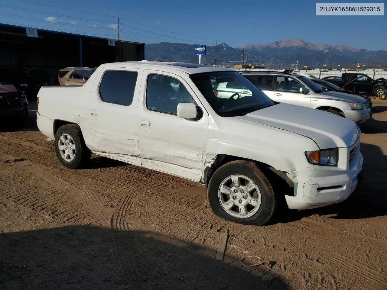 2006 Honda Ridgeline Rtl VIN: 2HJYK16586H529315 Lot: 75288364