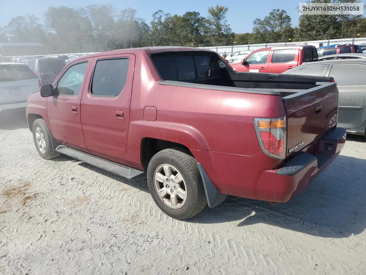 2006 Honda Ridgeline Rtl VIN: 2HJYK16526H531058 Lot: 75290074