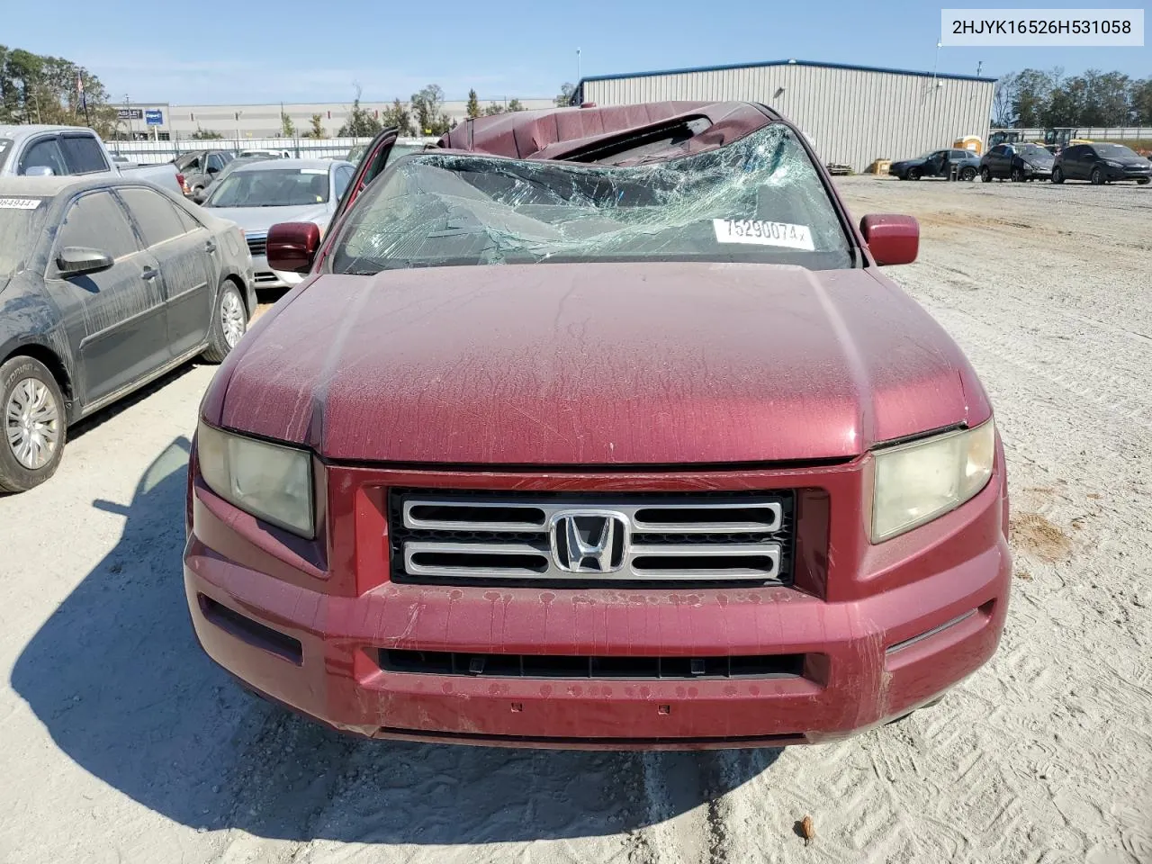 2006 Honda Ridgeline Rtl VIN: 2HJYK16526H531058 Lot: 75290074