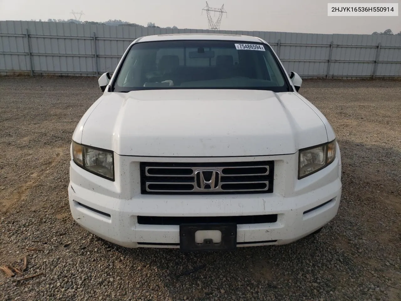 2006 Honda Ridgeline Rtl VIN: 2HJYK16536H550914 Lot: 75486594