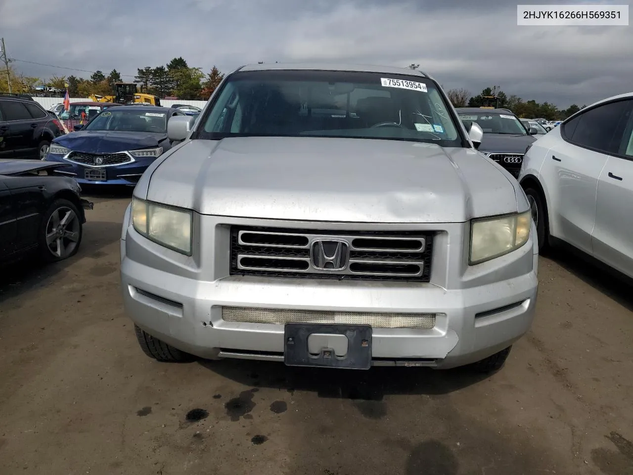 2006 Honda Ridgeline Rt VIN: 2HJYK16266H569351 Lot: 75513954