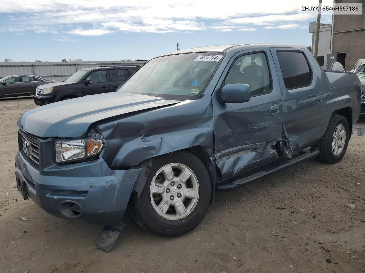 2006 Honda Ridgeline Rtl VIN: 2HJYK16546H567186 Lot: 75537774